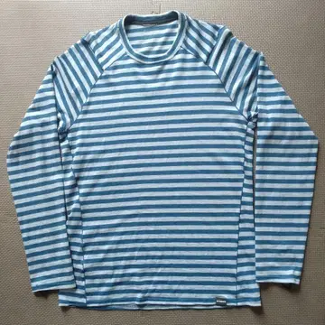 Patagonia 네이비 그레이 보더 긴팔 티셔츠 M 사이즈 남성용