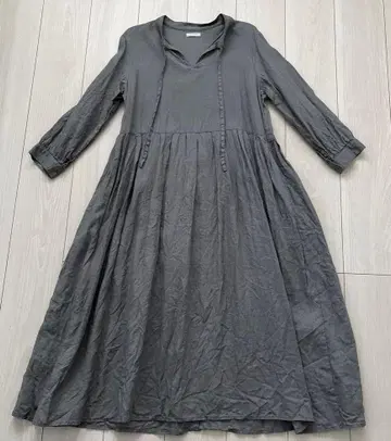 fog linen work 그레이 롱 원피스