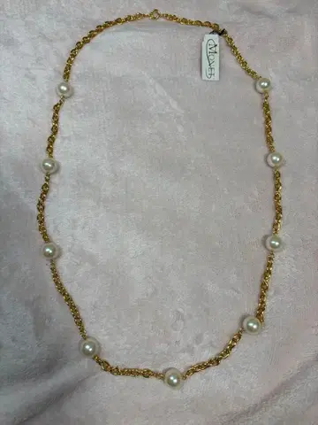새상품 Monet 골드 도금 펄 목걸이