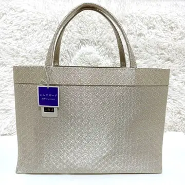 미사용품 카라히데 일본 의류 토트 백 토트 실크 가드 실크 A4 골드