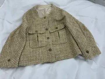 노카라 베이지 트위드 자켓