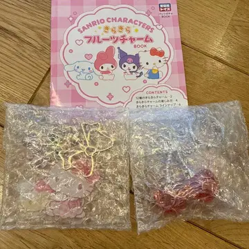 산리오 캐릭터 키라키라 후르츠 참 대형 체리 키티 세트