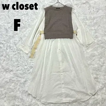 w closet 더블 클로젯 이소재 리브 절개 겨드랑이 벨트 원피스