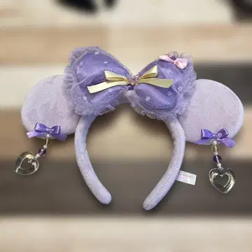 보라색 리본 포함 귀 머리띠