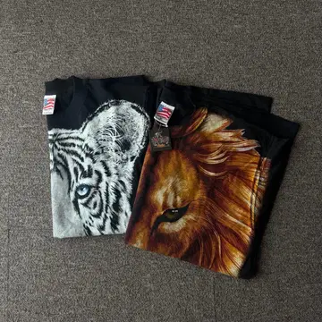 trinity 1992 빈티지 T셔츠 화이트 타이거 라이온