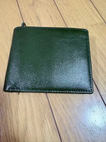 다크 그린 가죽 접이식 지갑