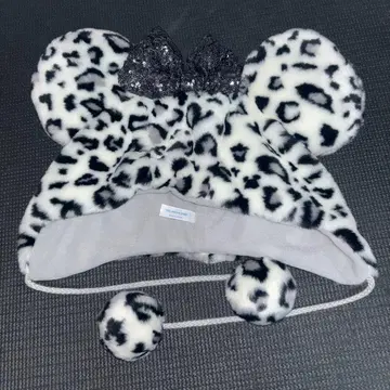 디즈니 레오파드 무늬 팬캡 화이트 그레이 화이트 레오파드 무늬