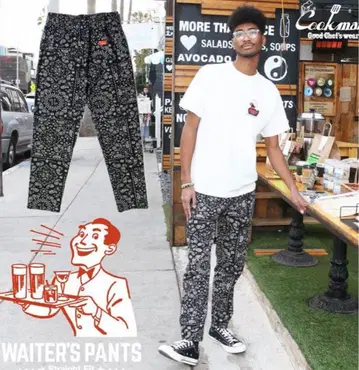 Cookman 쿠쿠만 셰프 팬츠 페이즐리 블랙 [ S 사이즈 ]