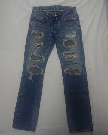 HYSTERIC GLAMOUR 데미지 스트레이트 데님