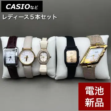CASIO 등 여성용 시계 5세트 골드 베이지 네이비 배터리 새상품