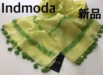 Indmoda LINEN 100% 태슬 트리밍&비즈 부착 대형 스톨