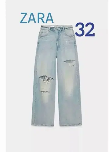 TRF 미드 라이즈 롤업 허리 데님 팬츠 32