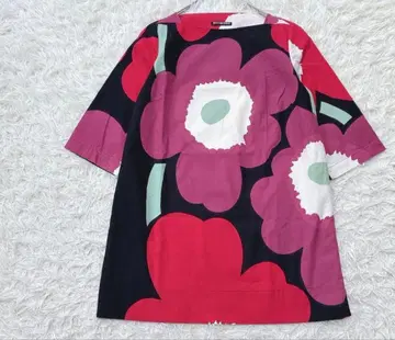 마리메꼬 marimekko 우니코 7부 소매 원피스 꽃무늬 튜닉 36