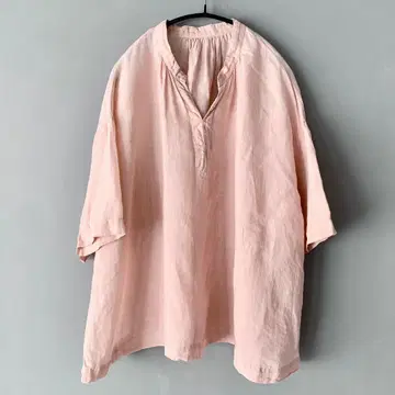 Nest robe 제품 염색 핑크 린넨 숏 블라우스 네스트로브