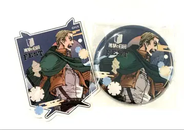 [ 한정판 ] 진격의 거인 히타 페스티벌 캔뱃지 스티커 엘빈 세트 판매