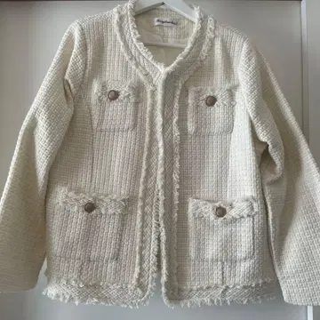 졸업식 입학식 트위드 자켓 화이트