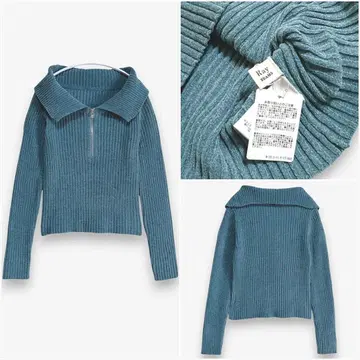 [ Ray BEAMS ] 몰 하프 지퍼 빅 칼라 니트 미사용