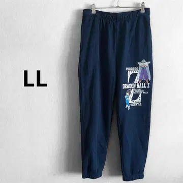 남성용 LL 속기모 드래곤볼 Z 스웨트 팬츠 허리밴딩 네이비