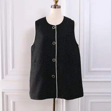 언미누 하트 자카드 베스트 (BLACK)