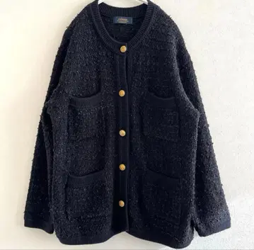 [ USED ] 저널 스탠다드 리룸 트위드 니트 자켓 골드 버튼
