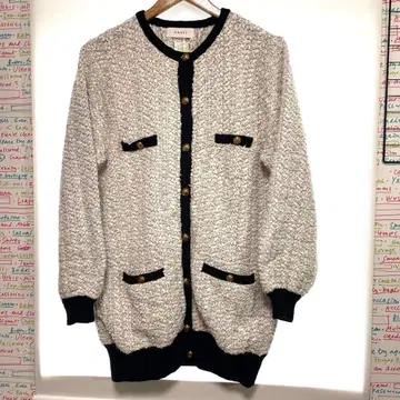 아나이 MIX 트위드 퍼프 가디건 팬시 트위드