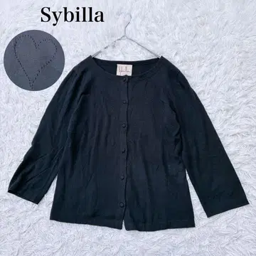 시빌라 하트 시스루 니트 가디건 코튼 100 블랙 L