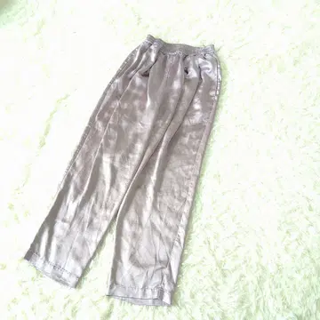 Riche glamour 새틴 드레이프감 와이드 이지 팬츠 허리밴딩 M