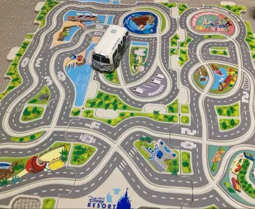 [동작 확인 완료] 디즈니 패널 레일 도로 퍼즐 매트 차량 포함