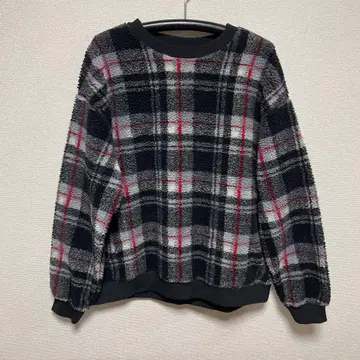 빔즈 BEAMS HEART 플리스 보아 체크 블랙