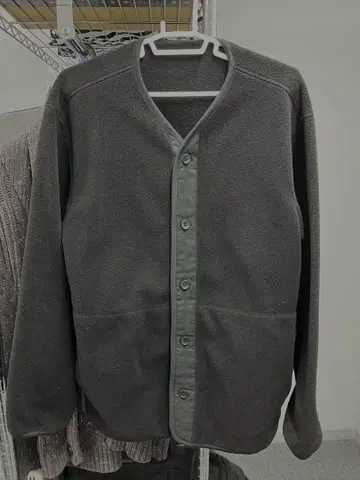 무인양품 블랙 플리스 가디건 L 사이즈