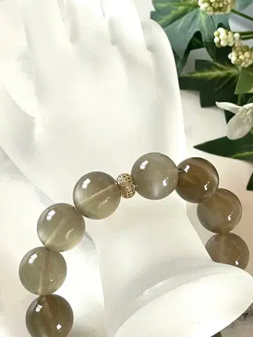 고품질 올리브 문스톤 팔찌