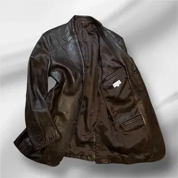 한정판 Paul Smith 테일러드 자켓 M 브라운 가죽 양가죽