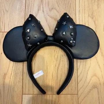 미키 귀 머리띠 블랙 스터드 장식