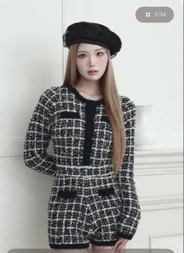 Darich 트위드 니트 콤비네존