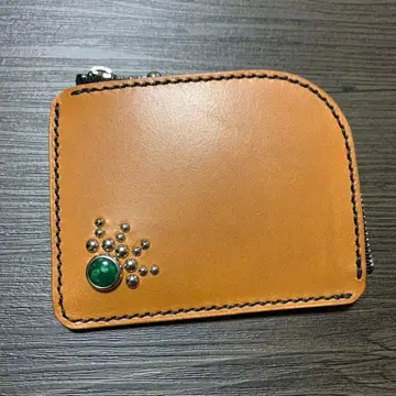 미니 L자형 코인 케이스 미니 지갑 스터드 도치기 가죽 가죽 공예