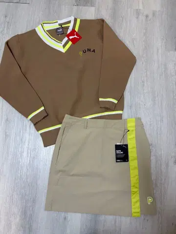 새상품 L 사이즈 푸마 골프 봄 니트 스커트 셋업