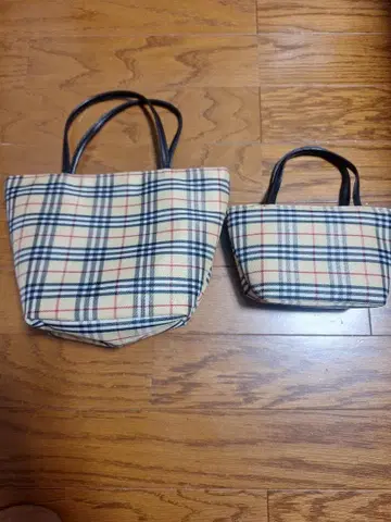 체크 보트형 미니백 세트 토트백 핸드폰 수납함 소품함 여성