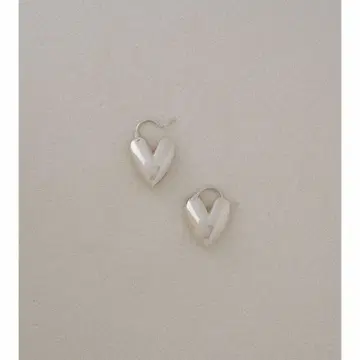 R.ALAGAN 귀걸이 실버 하트 양쪽 귀