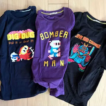 패미컴 게임 티셔츠 유니클로 봄버맨 디그다그 복숭아 타로 전기