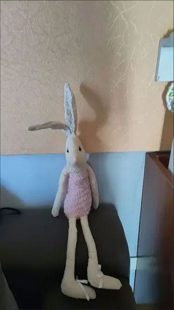 토끼 봉제 인형 핑크와 베이지