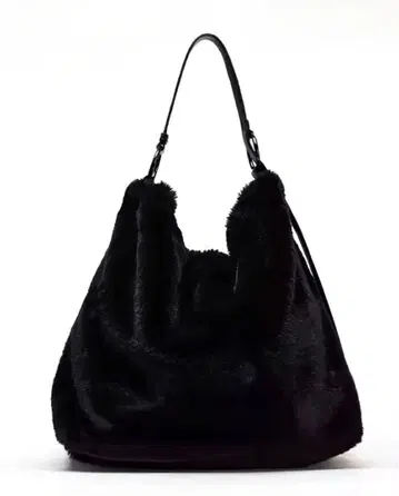 ZARA Maxi 인조 모피 숄더백 BLACK