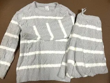 [ 새상품급 ] 젤라토 피케 보더 아란 풀오버 상하의 세트