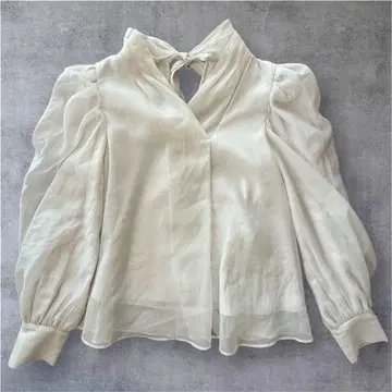 SNIDEL 스나이델 2way 오간 시스루 블라우스 포멀 봄