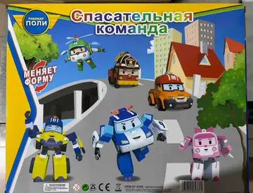 로보카 폴리 변형 변신 로봇 변형 완구 6개 세트 박스 포함