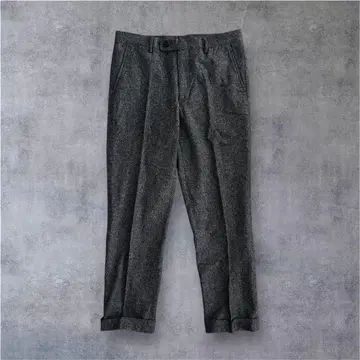 울 혼방 트위드 슬랙스 센터 프레스 캐주얼 그레이 L 모드