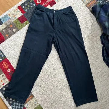 네이비 데님 배기 데님 새상품급