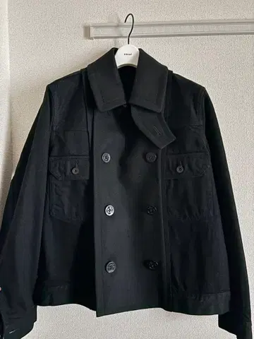 sacai 블랙 더블 브레스트 자켓