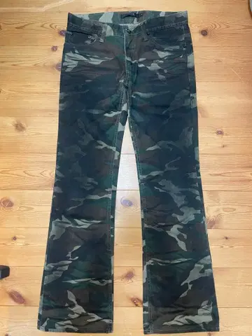 MIDAS coated camo flare pants