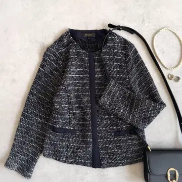 한계 가격 인하 Demi-Luxe BEAMS 트위드 노카라 자켓
