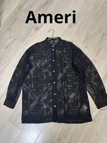 Ameri 아멜리 레이스 셔츠 블랙 프리 사이즈 새상품급 시어 겉옷